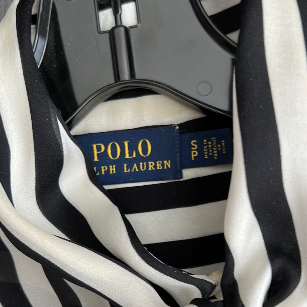 Polo by Ralph Lauren Black and White Silk Blouse - Picture 4 of 4
